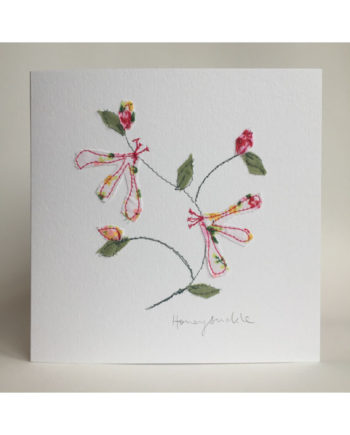 Sarah,becvar,design,embroidered,greetings,card,floriibunda,honeysuckle