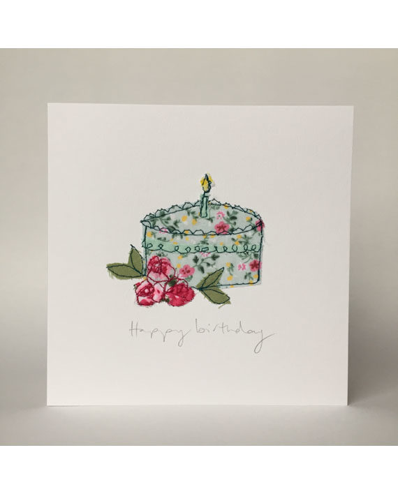 sarah Becvar design freehand embroidered greetings cards handmade happy birthday crafted