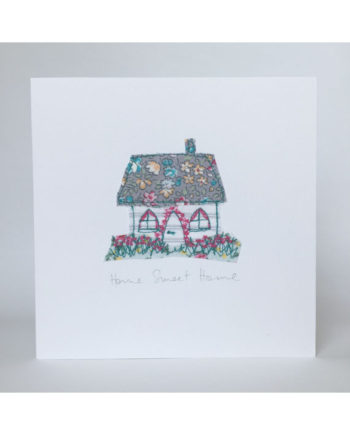 new home sweet home card pretty freehand embroidered Sarah becvar bespoke