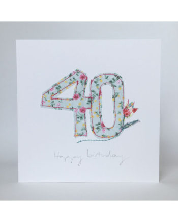 thirtieth birthday card freehand embroidered handmade Sarah Becvar