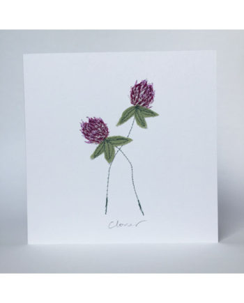 Sarah Becvar freehand embroidery greetings cards clover flower bespoke handmade
