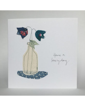 freehand embroidered birthday card Sarah Becvar handmade beautiful bespoke