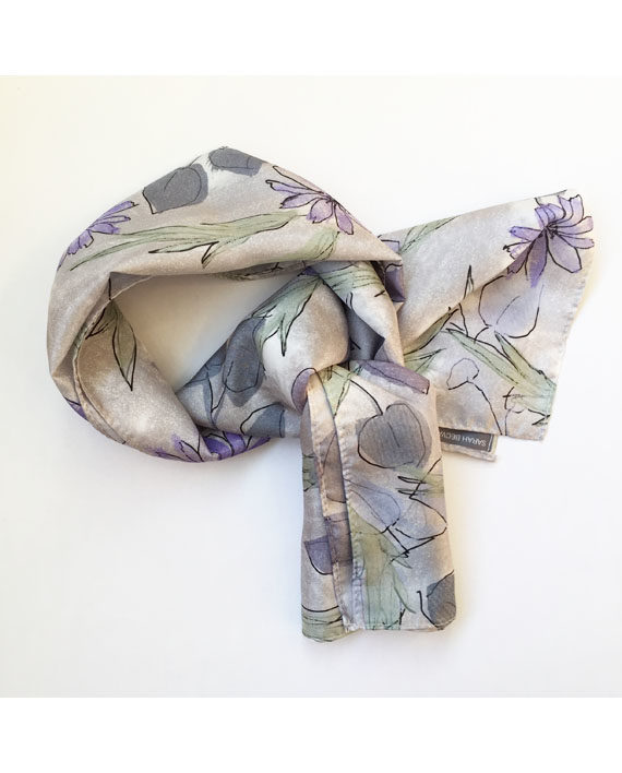 sarah Becvar textile design silk scarf botanical print