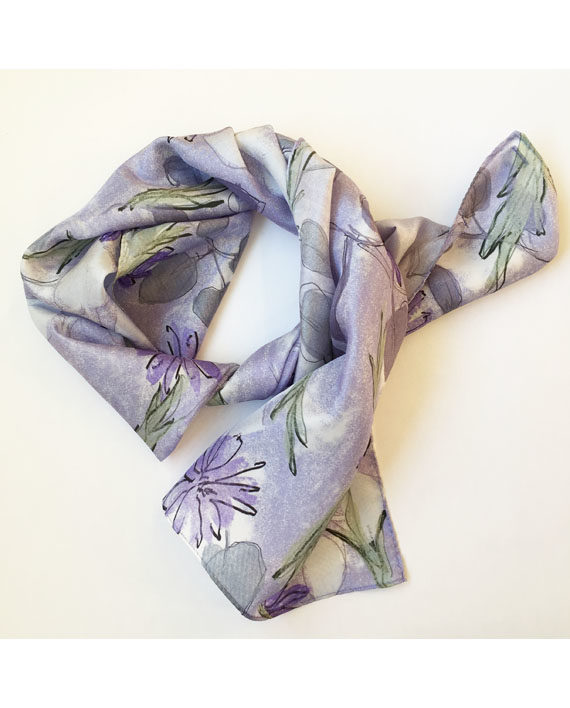 sarah Becvar textile design silk scarf botanical print