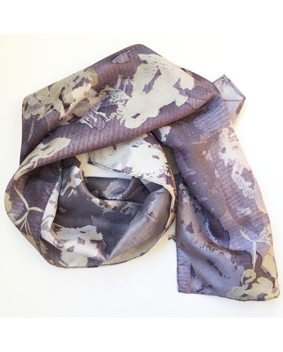 sarah Becvar textile design silk scarf botanical print