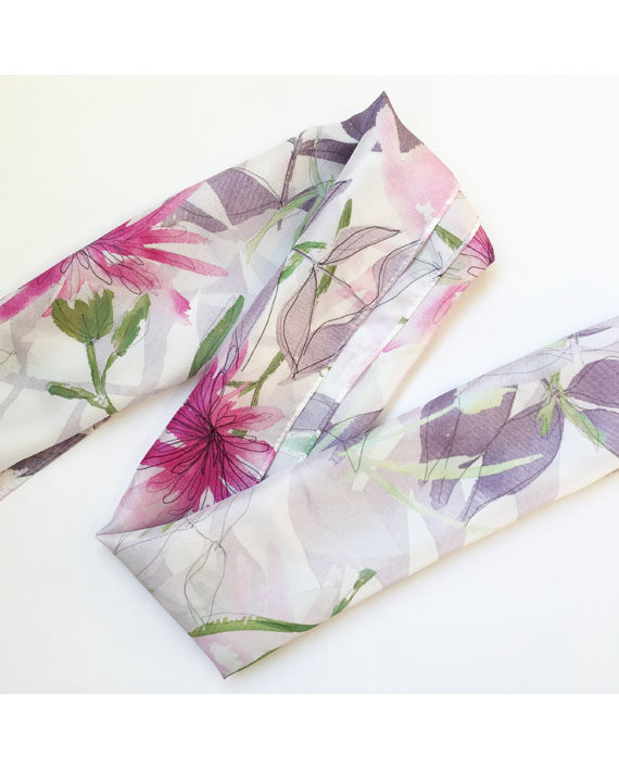 sarah Becvar silk scarf botanical print textile designer