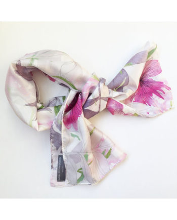 sarah Becvar textile designer silk scarf botanical print