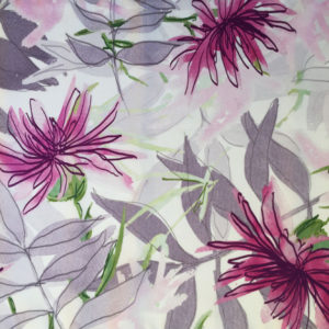 Sarah Becvar textile design silk scarf botanical print