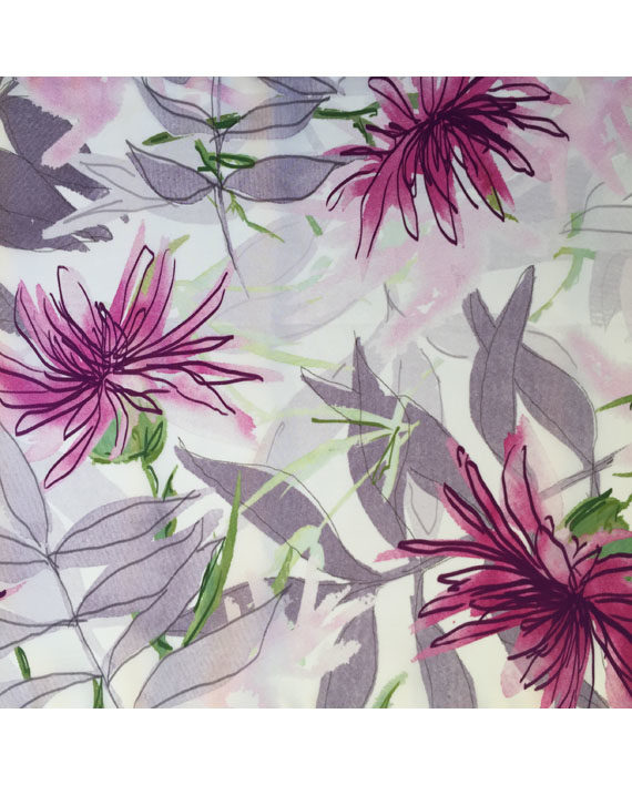 Sarah Becvar textile design silk scarf botanical print