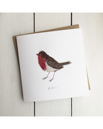 Sarah. Becvar freehand machine embroidery bird notecard free motion embroidery bird robin