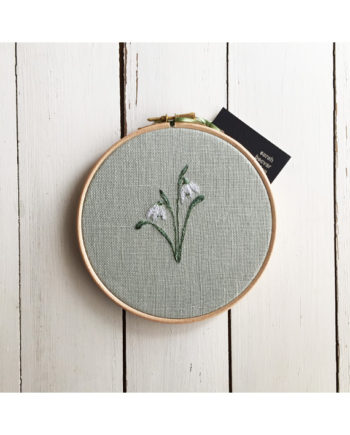 sarah Becvar freehand embroidery textile artist snowdrop embroidered hoop handmade bespoke free motion embroidery