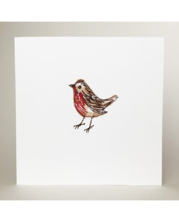 sarah Becvar textile art greeting cards freehand embroidery handmade bird robin