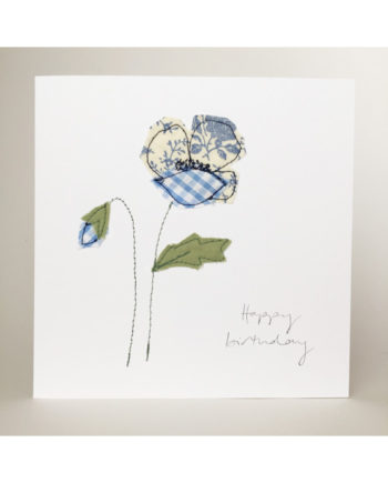 sarah becvar textile artist freehand embroidery greetings cards birthday flower embroidered handmade card
