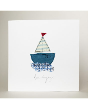 sarah Becvar textile artist freehand embroidery greetings cards boats handmade free motion embroidered
