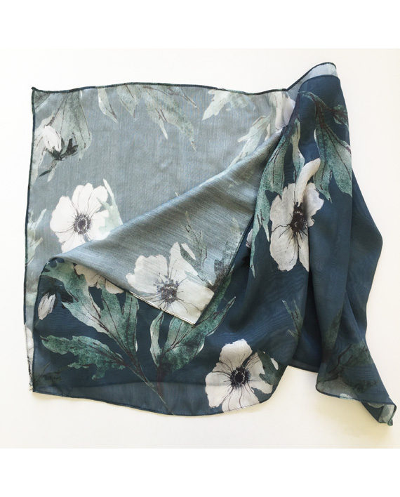sarah Becvar textile designer fashion scarf floral print accessories anemone surface pattern designer anemone scarf flower print