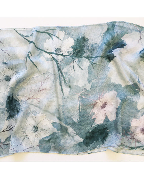 sarah Becvar textile designer surface pattern British design floral print cosmos flower scarf accessorise floral design