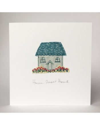 Sarah Becvar home sweet home greetings card embroidered freehand textile design handmade bespoke
