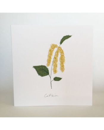 Sarah Becvar design floral catkin notecard