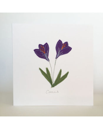 Sarah Becvar floral notecard crocus