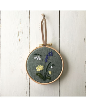 Sarah Becvar textile artist embroidered flower hoop