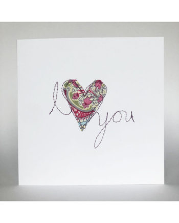 handmade and embroidered valentines card by Sarah Becvar