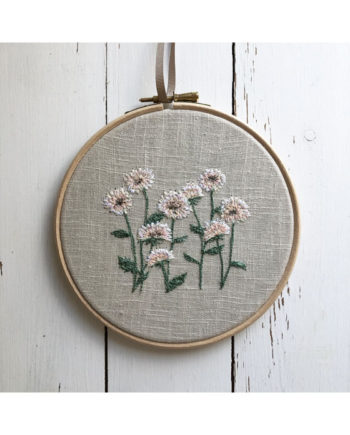 Sarah Becvar freehand machine embroidered floral dahlia hoop