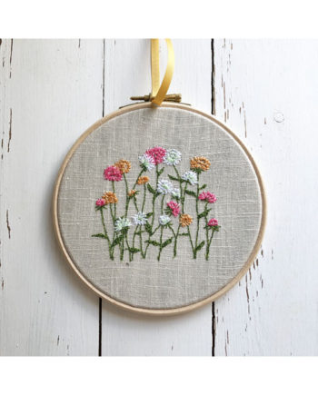 Sarah Becvar freehand machine embroidered dahlia flower hoop