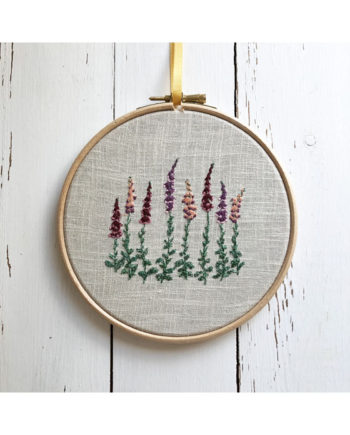 Sarah Becvar design freehand machine embroidered foxglove flower embroidery