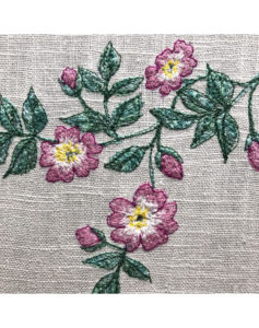 Sarah Becvar freehand machine embroidered textile art floral embroidery rose