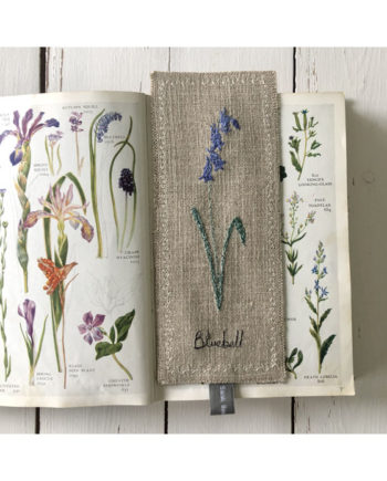 embroidered bluebell wildflower bookmark Sarah Becvar