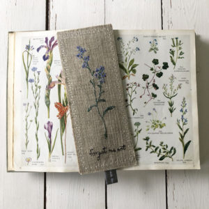 forget me not wildflower embroidered bookmark Sarah Becvar