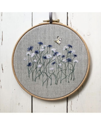 Cornflower meadow embroidery, having decoration