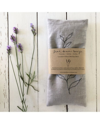 embroidered lavender and wheat eye pillow Sarah becvar