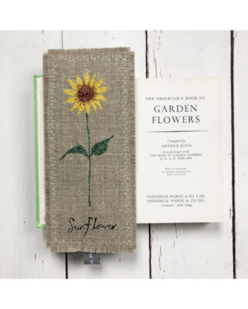 embroidered sunflower bookmark Sarah Becvar