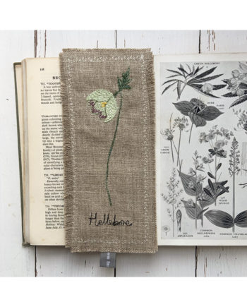 freehand machine embroidered flower bookmark