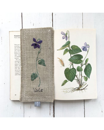 embroidered violet bookmark