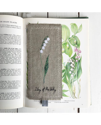Sarah Becvar freehand machine embroidery bookmark hand made textile art embroidered floral