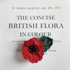 embroidered red poppy textile art thread embroidery Sarah Becvar freehand machine embroidered remembrance poppy brooch