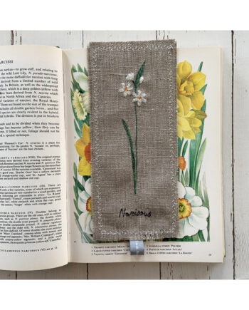 narcissus embroidered bookmark