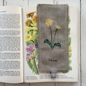 Primrose Embroidered Bookmark February Birth Flower