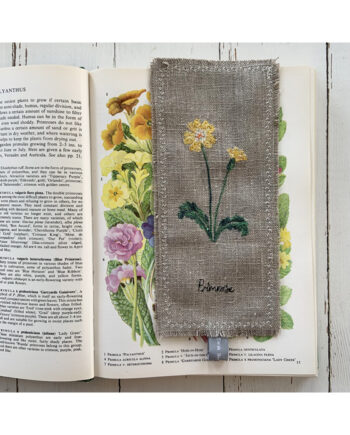 Primrose Embroidered Bookmark February Birth Flower