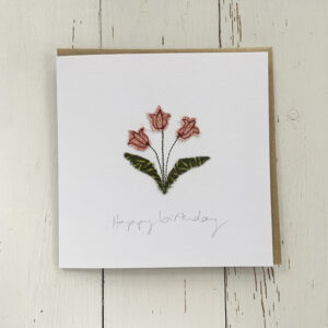 freehand machine embroidered handmade greetings card by textile artist sarah becvar