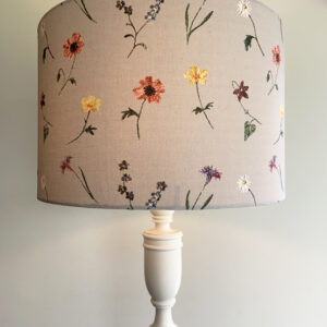 original designer exclusive eco printed cotton fabric wildflower design embroidered upholstery fabric lampshade household fabrics textile design UK made