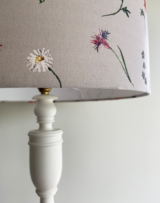 original designer exclusive eco printed cotton fabric wildflower design embroidered upholstery fabric lampshade household fabrics textile design UK made