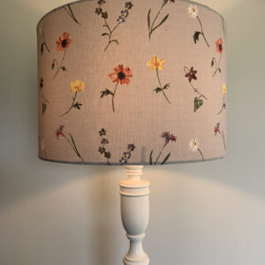 original designer exclusive eco printed cotton fabric wildflower design embroidered upholstery fabric lampshade household fabrics textile design UK made