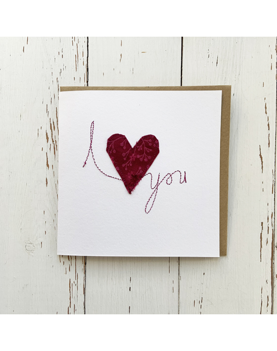 embroidered valentines day card sarah becvar