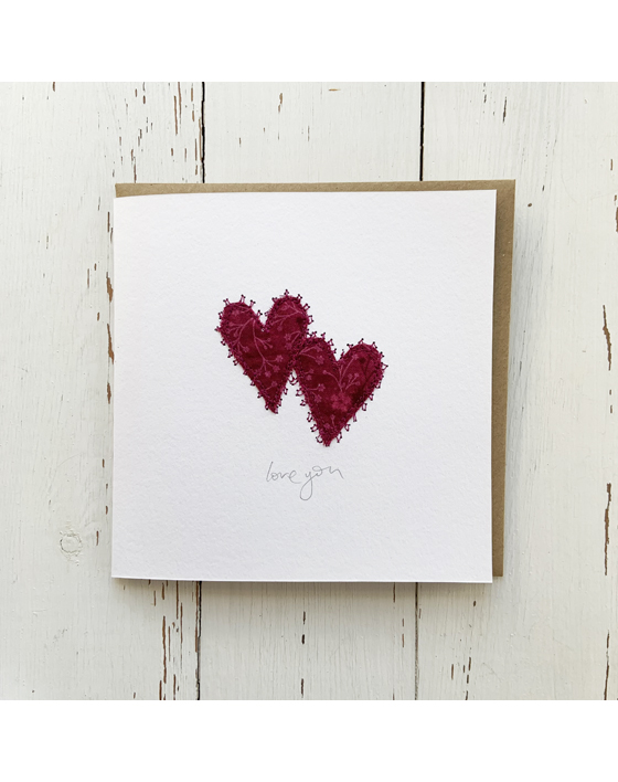 embroidered valentines day card sarah becvar