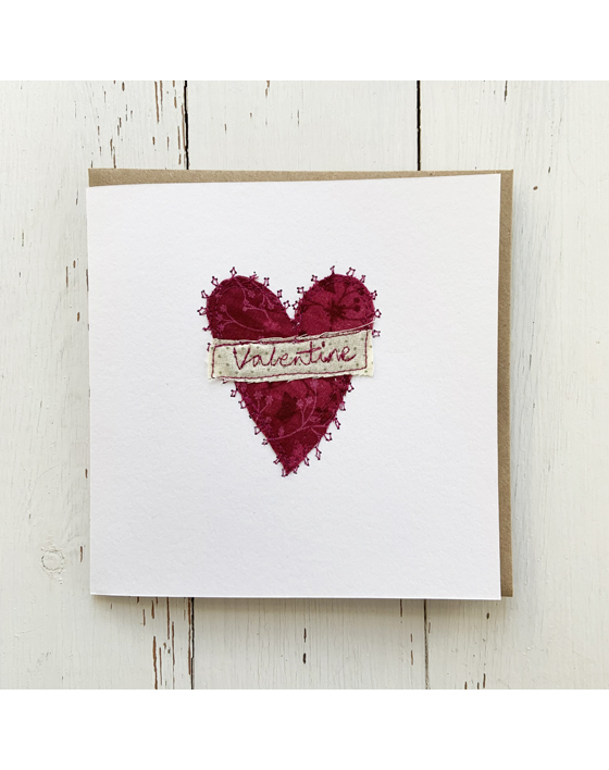 embroidered valentines day card sarah becvar