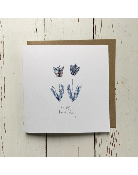 embroidered birthday card sarah becvar