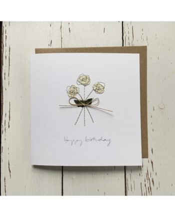 Birthday bunch of flowers card by sarah becvar